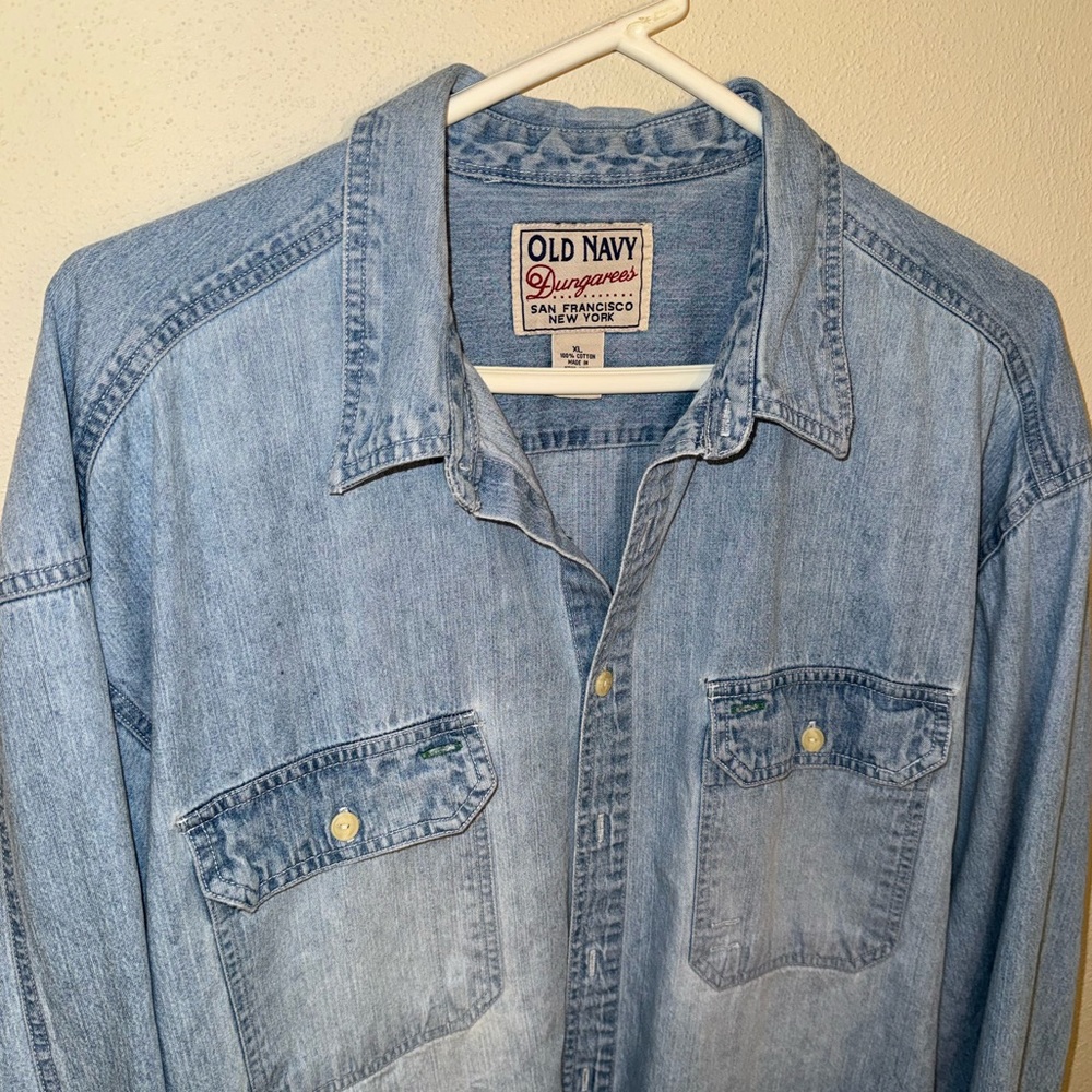 Old Navy Dungarees Blue Denim Shirt - Picture 5 of 12
